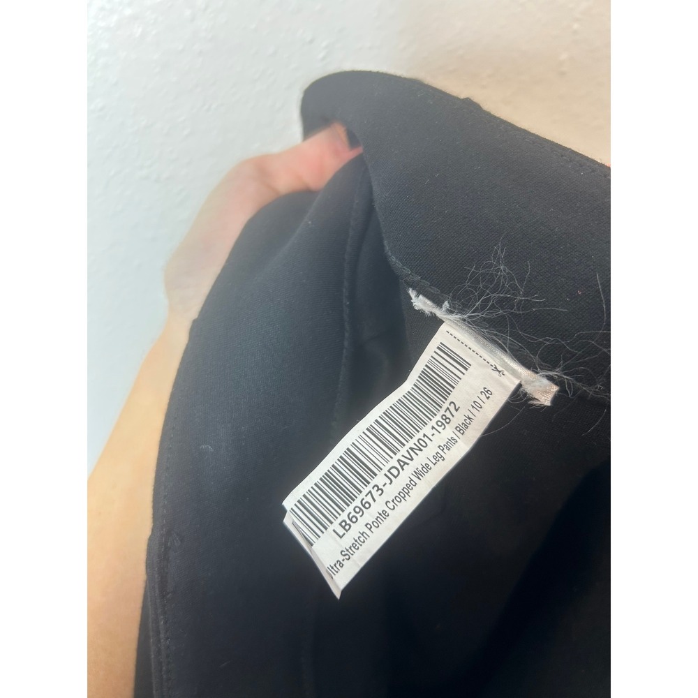 Quince Ultra-Stretch Ponte Cropped Wide Leg Pants Black Sz 10 - Picture 6 of 8
